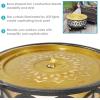 Sunnydaze All Star 25.25″ Diameter x 14.25″ H Galvanized Iron Bowl Outdoor Water Fountain with LED Lights – Electric Submersible Pump Included