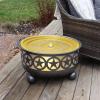 Sunnydaze All Star 25.25″ Diameter x 14.25″ H Galvanized Iron Bowl Outdoor Water Fountain with LED Lights – Electric Submersible Pump Included