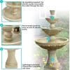 Sunnydaze Classic Designer 55″ Tiered Outdoor Water Fountain – 3-Tiered Outdoor Fountain for Garden, Patio, or Backyard – Light Brown(Light Brown)