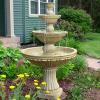 Sunnydaze Classic Designer 55″ Tiered Outdoor Water Fountain – 3-Tiered Outdoor Fountain for Garden, Patio, or Backyard – Light Brown(Light Brown)