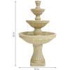 Sunnydaze Classic Designer 55″ Tiered Outdoor Water Fountain – 3-Tiered Outdoor Fountain for Garden, Patio, or Backyard – Light Brown(Light Brown)