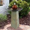 Sunnydaze Freestanding Slate Outdoor Water Fountain – 38-Inch H – Modern Decorative Orb Top