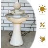 Sunnydaze Gentle Glow 26.5″ H 2-Tier Ceramic Outdoor Fountain with LED Light – Tiered Water Feature with Electric Pump – Off-White