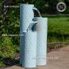 Sunnydaze Moroccan Trellis 3-Column Modern Outdoor Water Fountain – Zinc Cascading Outdoor Fountain – 27.5-Inch
