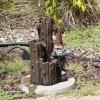 Sunnydaze Resting Gnome 17-Inch Outdoor Water Fountain with LED Light – Electric Submersible Fountain – Polyresin