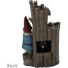 Sunnydaze Resting Gnome 17-Inch Outdoor Water Fountain with LED Light – Electric Submersible Fountain – Polyresin