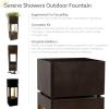 Sunnydaze Serene Showers Outdoor Water Fountain with Lights – Zinc – 36-Inch – Includes Warm White LED Lights