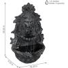 Sunnydaze Stoic Courage Lion Head 30-Inch Polystone Solar Wall Water Fountain with Battery Backup