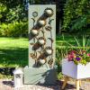 Sunnydaze Sunflower Fields Outdoor Water Fountain – 48.5-Inch – Galvanized Steel – Includes Warm White LED Lights