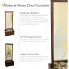 Sunnydaze Wisteria Vines Outdoor Water Fountain with Lights – 47.25-Inch – Zinc Metal – Includes Warm White LED Lights