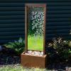 Sunnydaze Wisteria Vines Outdoor Water Fountain with Lights – 47.25-Inch – Zinc Metal – Includes Warm White LED Lights