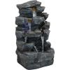 Sunnydaze 24-Inch Grotto Falls Polyresin Outdoor Water Fountain with LED Lights