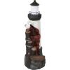 Sunnydaze 36-Inch Gull’s Cove Outdoor Lighthouse Water Fountain with LED Light – Polyresin Decorative Water Feature