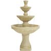 Sunnydaze Classic Designer 55″ Tiered Outdoor Water Fountain – 3-Tiered Outdoor Fountain for Garden, Patio, or Backyard – Light Brown(Light Brown)