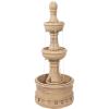 Sunnydaze Cyprus 39″ H 3-Tier Outdoor Water Fountain – Polyresin Water Feature for The Patio, Garden, or Yard – Eggshell(Eggshell)