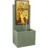 Sunnydaze Mighty Oak Outdoor Water Fountain with Lights – Galvanized Steel – 41.25-Inch – Includes Warm White LED Lights