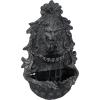 Sunnydaze Stoic Courage Lion Head 30-Inch Polystone Solar Wall Water Fountain with Battery Backup