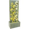 Sunnydaze Sunflower Fields Outdoor Water Fountain – 48.5-Inch – Galvanized Steel – Includes Warm White LED Lights