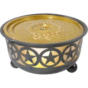 Sunnydaze All Star 25.25″ Diameter x 14.25″ H Galvanized Iron Bowl Outdoor Water Fountain with LED Lights – Electric Submersible Pump Included