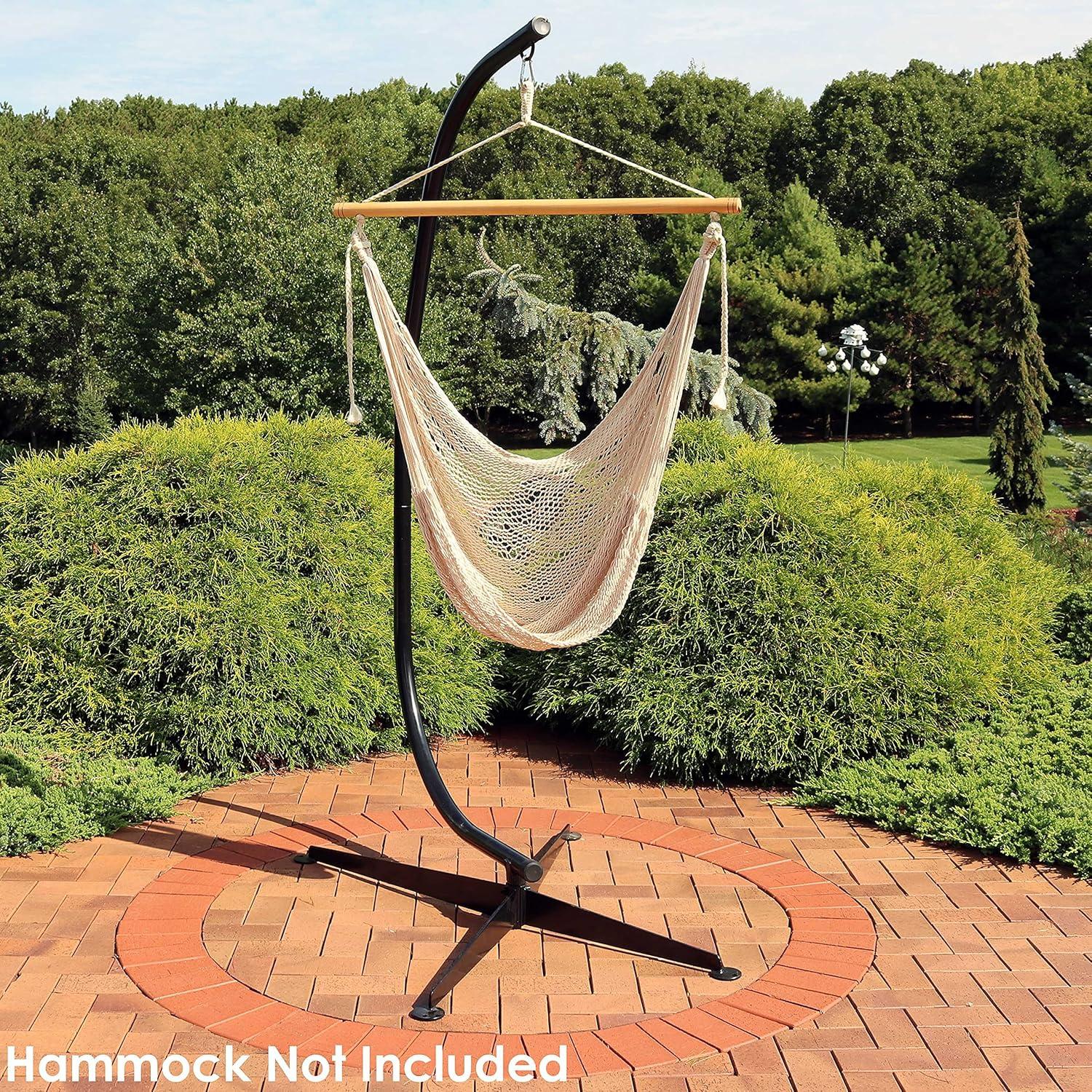 image:imageSunnydaze Steel CStand for Hanging Hammock Chair Indoor or Outdoor Use Durable 300Pound Capacity Black