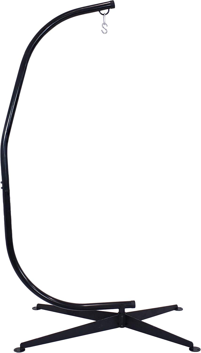 image:imageSunnydaze Steel CStand for Hanging Hammock Chair Indoor or Outdoor Use Durable 300Pound Capacity Black