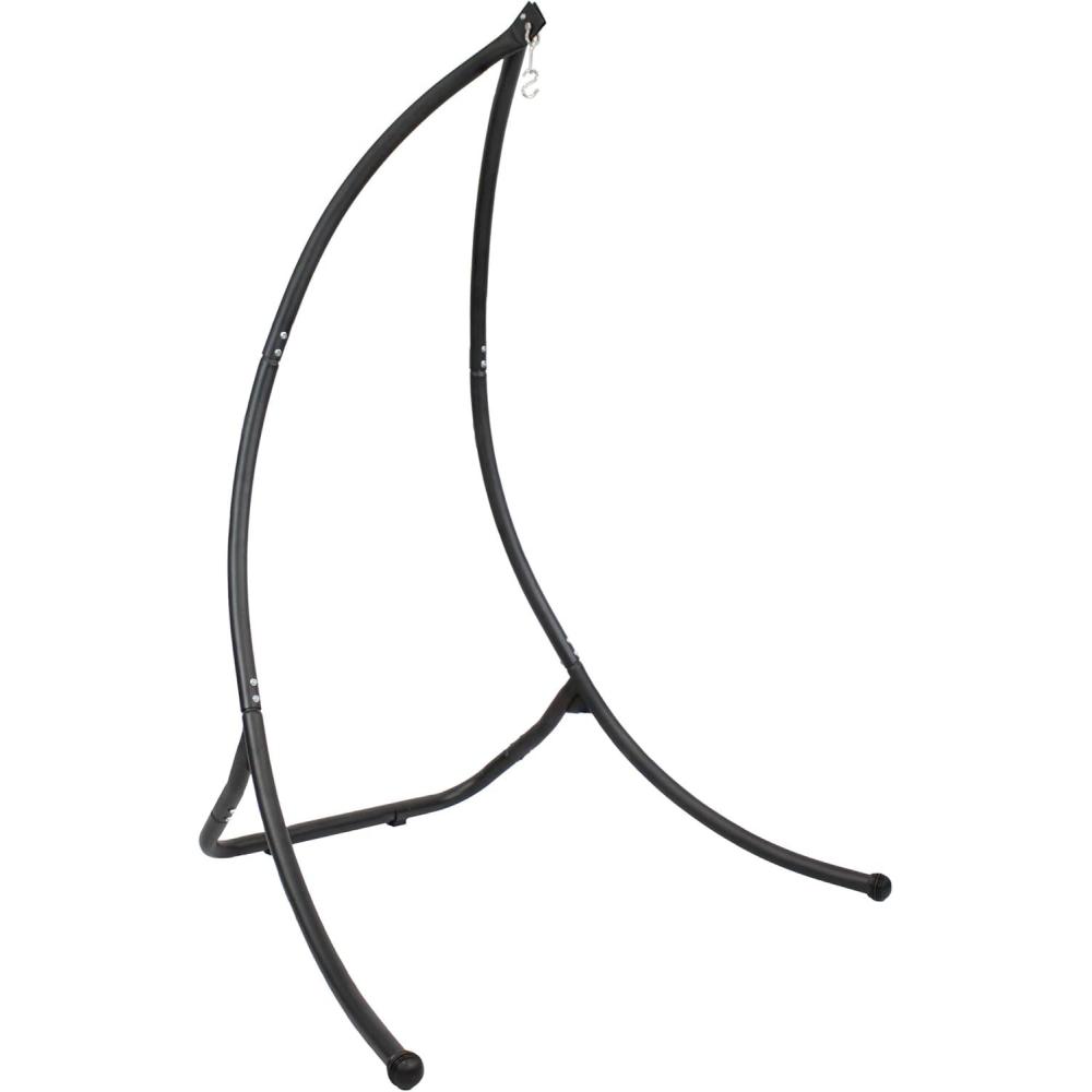 image:imageSunnydaze Outdoor Hammock Chair Stand  Steel Hanging Chair Stand with Curved Legs  Black  84 H