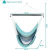 Sunnydaze Caribbean XL Hanging Outdoor Hammock Chair – Soft-Spun Polyester Rope – 300-Pound Capacity – Lagoon Stripes Blue
