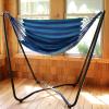 Sunnydaze Hanging Hammock Chair with Space-Saving Stand for Indoor or Outdoor Use – 330-Pound Capacity – Sunset(Beach Oasis)
