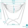 Sunnydaze Hanging Hammock Chair with Space-Saving Stand for Indoor or Outdoor Use – 330-Pound Capacity – Sunset(Beach Oasis)
