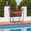 Sunnydaze Hanging Hammock Chair with Space-Saving Stand for Indoor or Outdoor Use – 330-Pound Capacity – Sunset(Sunset)