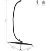 Sunnydaze Steel C-Stand for Hanging Hammock Chair – Indoor or Outdoor Use – Durable 300-Pound Capacity – Black