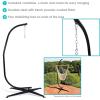 Sunnydaze Steel C-Stand for Hanging Hammock Chair – Indoor or Outdoor Use – Durable 300-Pound Capacity – Black