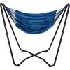 Sunnydaze Hanging Hammock Chair with Space-Saving Stand for Indoor or Outdoor Use – 330-Pound Capacity – Sunset(Beach Oasis)