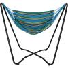 Sunnydaze Hanging Hammock Chair with Space-Saving Stand for Indoor or Outdoor Use – 330-Pound Capacity – Sunset(Ocean Breeze)