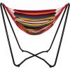 Sunnydaze Hanging Hammock Chair with Space-Saving Stand for Indoor or Outdoor Use – 330-Pound Capacity – Sunset(Sunset)