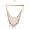 Sunnydaze Mayan Hanging Hammock Chair – Extra Large Woven Rope Outdoor Hammock – 330-Pound Capacity – Natural(50 in)