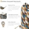 Sunnydaze Jacquard Double Hammock – Large 2-Person Hammock for Outdoors – Geometric Jumble(Geometric Jumble)