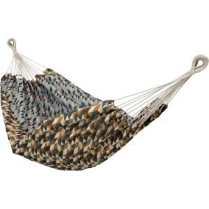 Sunnydaze Jacquard Double Hammock – Large 2-Person Hammock for Outdoors – Geometric Jumble(Geometric Jumble)