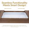Sunnydaze Wheeled Garden Potting Bench with Sink – Outdoor Potting Table – Garden Table with Planting Station and Hooks – Brown