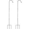 Sunnydaze 82-Inch Outdoor Heavy-Duty Shepherd Hook – Black – Set of 2(82 in)