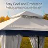 Sunnydaze 10×10 Soft Top Patio Gazebo – Outdoor Gazebo Canopy with Privacy Curtains and Screens for Backyard – Steel Frame – Gray