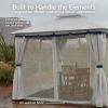 Sunnydaze 10×10 Soft Top Patio Gazebo – Outdoor Gazebo Canopy with Privacy Curtains and Screens for Backyard – Steel Frame – Gray