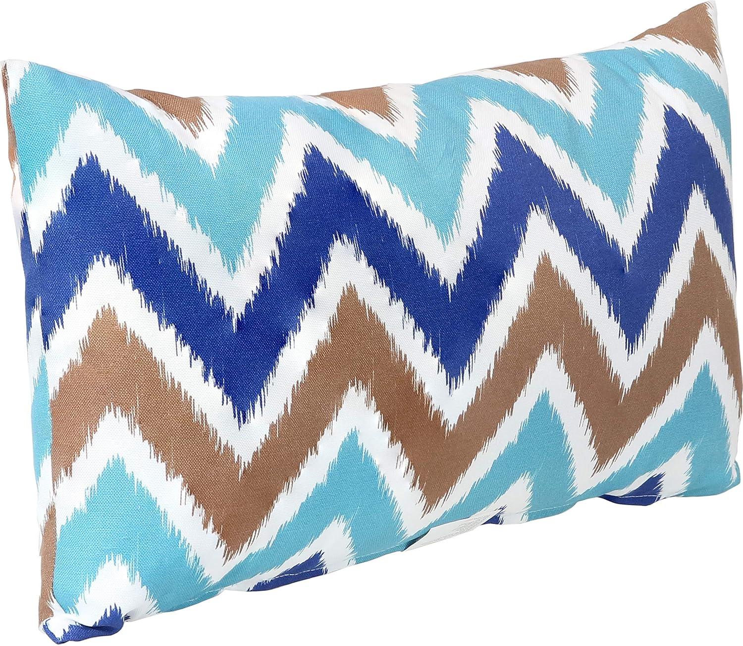 image:imageSunnydaze Indoor and Outdoor Decorative Throw Pillows Set of 2 with Zipper Closures and Inserts 17Inch Square Patio Furniture Accents WeatherResistant Polyester Chevron BlissChevron Bliss