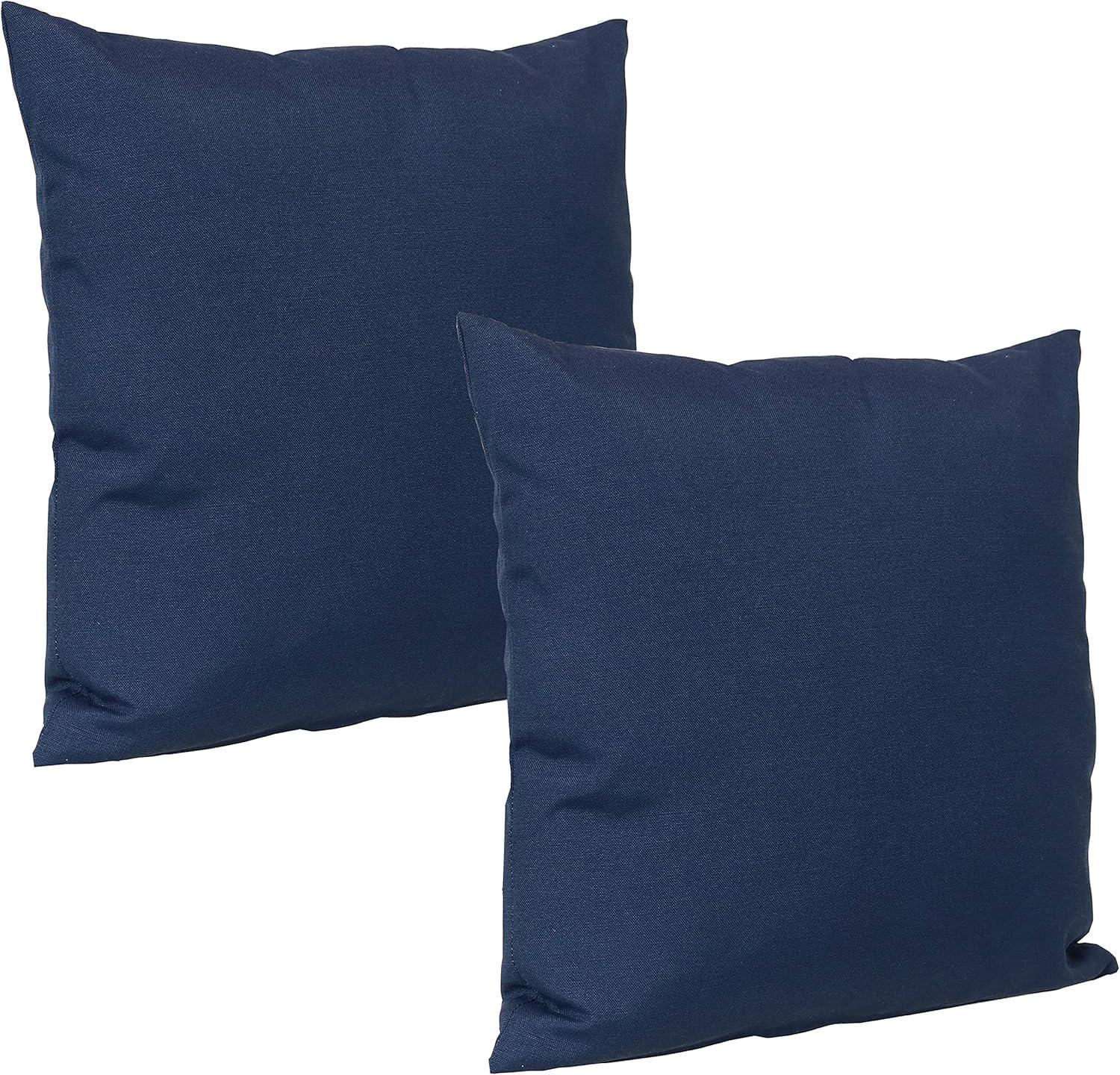 image:imageSunnydaze Indoor and Outdoor Decorative Throw Pillows Set of 2 with Zipper Closures and Inserts 17Inch Square Patio Furniture Accents WeatherResistant Polyester Chevron BlissNavy