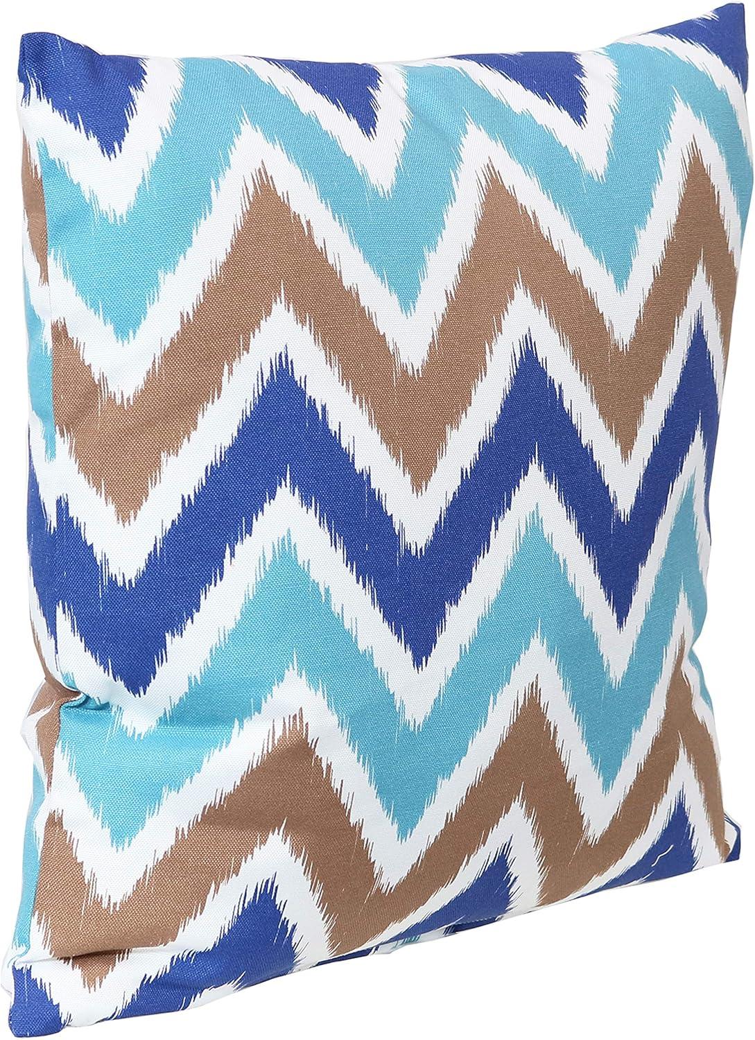 image:imageSunnydaze Indoor and Outdoor Decorative Throw Pillows Set of 2 with Zipper Closures and Inserts 17Inch Square Patio Furniture Accents WeatherResistant Polyester Chevron BlissChevron Bliss