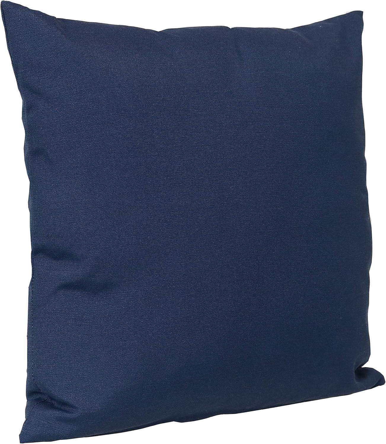 image:imageSunnydaze Indoor and Outdoor Decorative Throw Pillows Set of 2 with Zipper Closures and Inserts 17Inch Square Patio Furniture Accents WeatherResistant Polyester Chevron BlissNavy