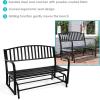 Sunnydaze 50-Inch 2-Person Glider Garden Bench – 615-Pound Weight Capacity – Black