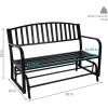Sunnydaze 50-Inch 2-Person Glider Garden Bench – 615-Pound Weight Capacity – Black