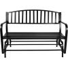 Sunnydaze 50-Inch 2-Person Glider Garden Bench – 615-Pound Weight Capacity – Black