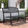 Sunnydaze 50-Inch 2-Person Glider Garden Bench – 615-Pound Weight Capacity – Black